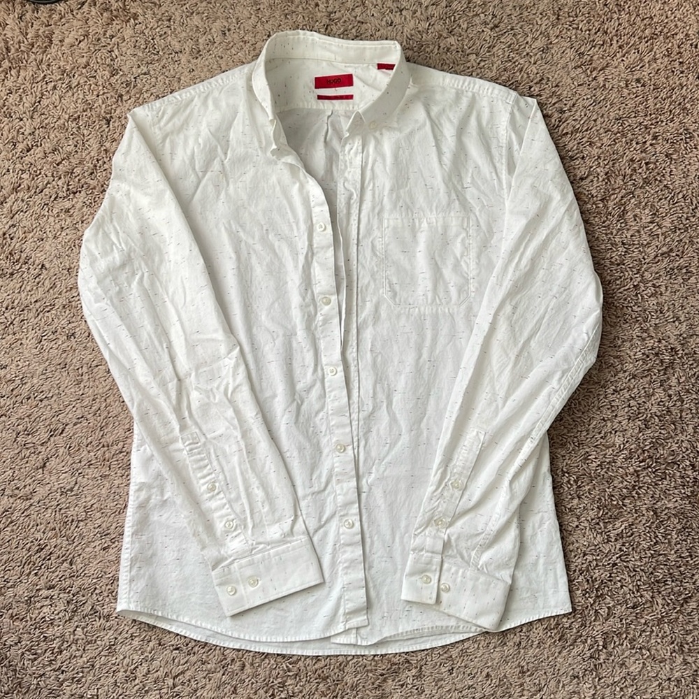 Man’ shirt Hugo Boss, size L extra slim fit (more like medium)